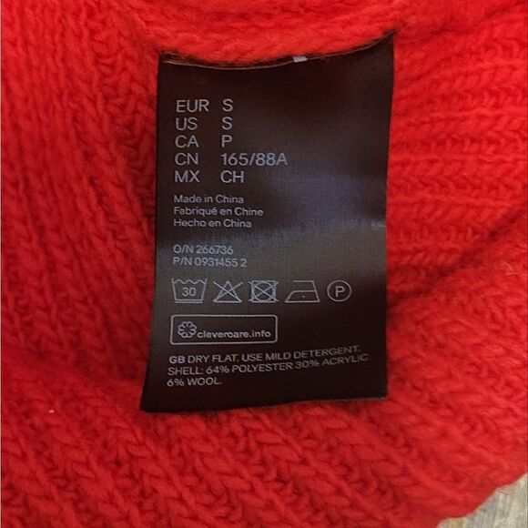 Nwt H&M Red DOLMAN SLEEVE Semi- Cropped V-neck Sweater S - Picture 11 of 11